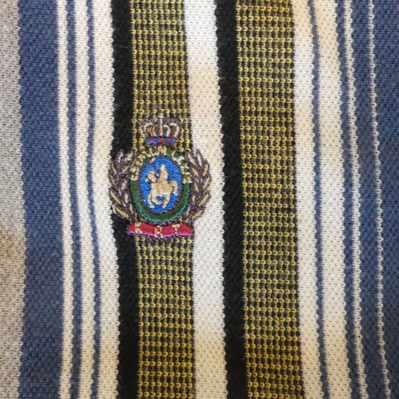 Knights Of Round Table Vintage Vertical Striped Medium Polo - Picture 2 of 4